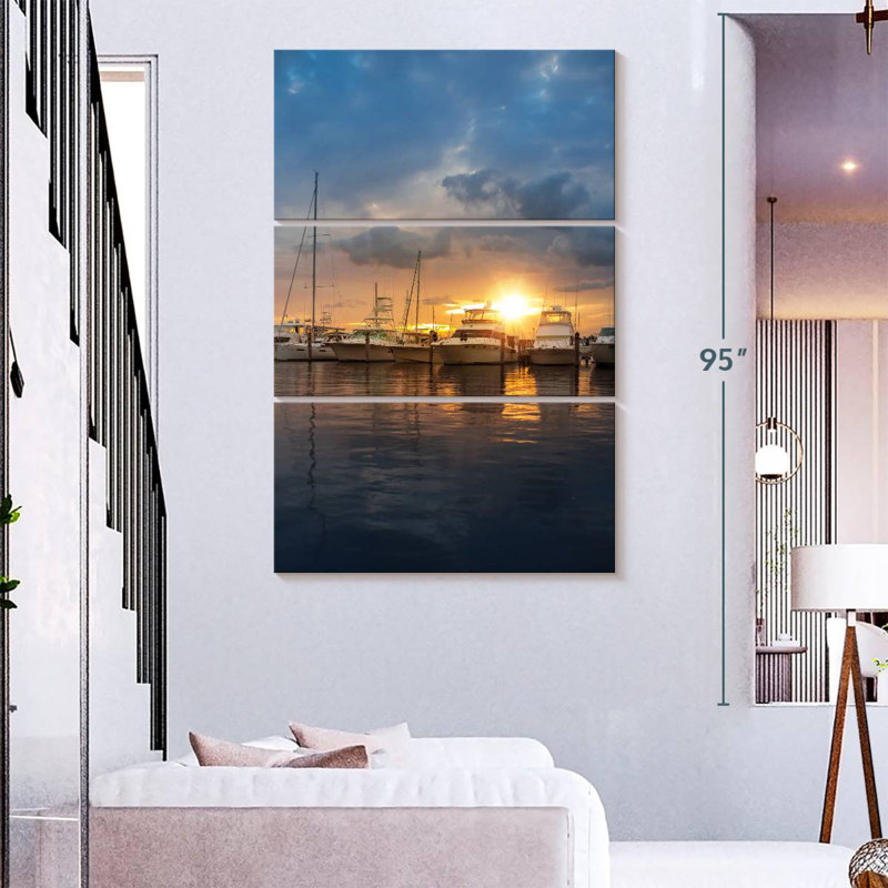 Aletra Miami Marina au coucher du soleil, H 57 po x l 36 po