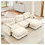 Canapé modulaire beige en chenille modulaire avec repose-pieds, canapé en U à 3 places avec coussins décoratifs pour espaces de vie-1844715085-1844715081