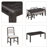6-Piece Vintage Rectangular Extendable Dining Table Set,With 4 Ergonomic Upholstered Chairs And 1 Bench,A 12-Inch Removable Middle Leaf,Elegant Curved Legs,Easy Assembly-280567636-280567599