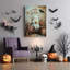 Cute Ghost Drinking Coffee Fall Halloween Canvas Wall Art 40x60cm
