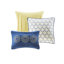 Courtepointe très grand / très grand bleu - médaillon floral, coussins brodés, matériau de microfibre 6 pièces, très grand lit, avec grands médaillons, 100%-117361762-117361761