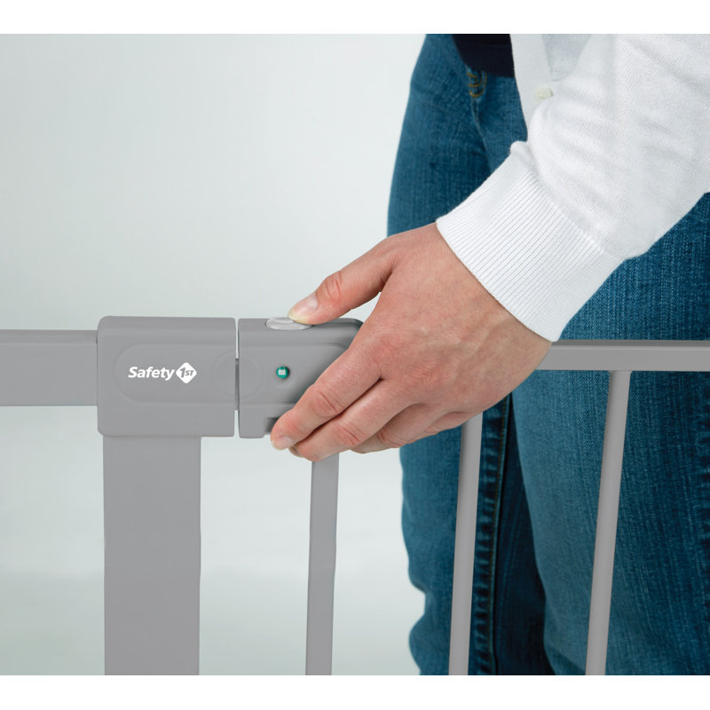 Gray Metal Pressure Mounted Auto-Close Safety Gate