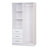 Metro 100% Solid Wood 2-Door Wardrobe Closet with Mirrored Door, Drawers & Adjustable Shelves – Freestanding Bedroom Storage Cabinet-2054921939