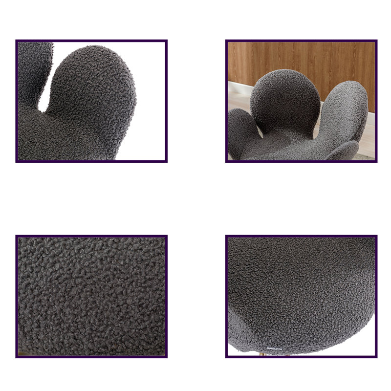 Ensemble de 2 chaises d'appoint Teddy, Mélange de polyester gris