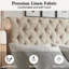 Structure de lit en tissu avec tête de lit ajustable Winston Porter-709296191-709296183