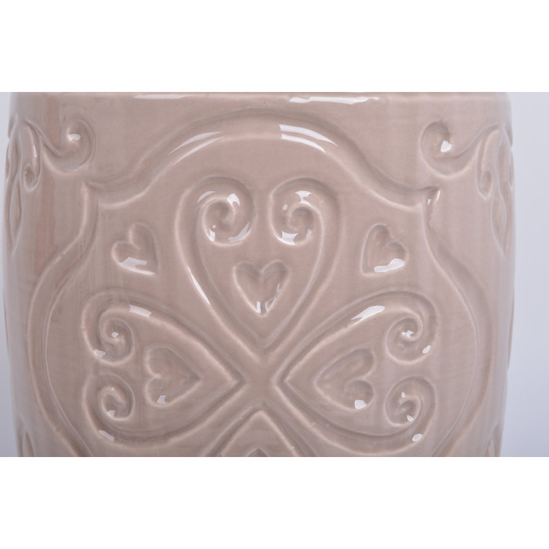 Ceramic Accent Stool, Beige