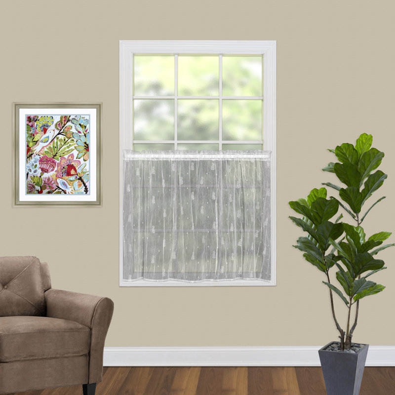 Pineapple Floral Tailored Window Valance, 45" W x 36" L