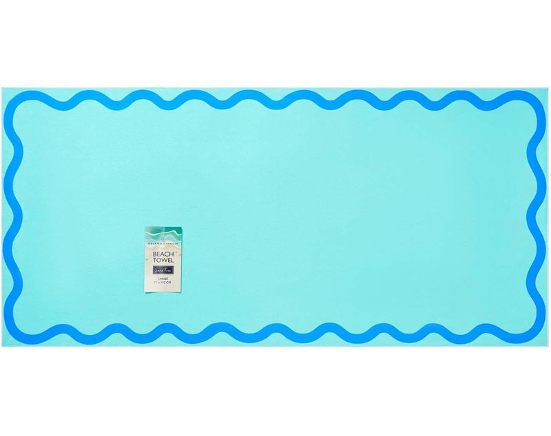 SCALLOP EDGE BEACH TOWELS AQUA