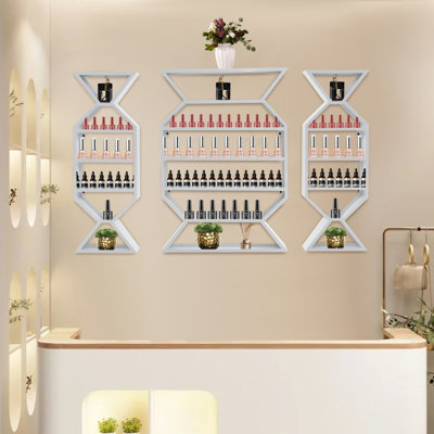 Support de rangement mural en forme de bonbon en fer à 3 niveaux avec 3 tablettes à plusieurs niveaux