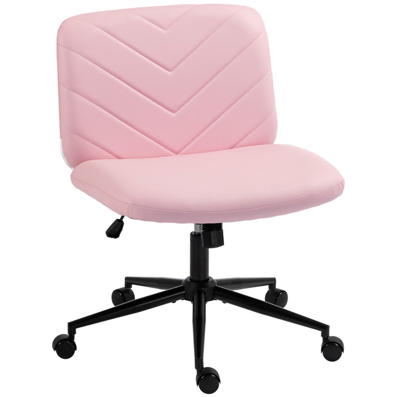HOMCOM Office Chair, Pink, White