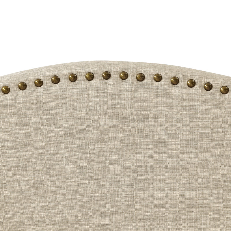 Lit plateforme en lin Eycke Manor Aliannah, Double TG, Beige