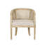 Chaise d'appoint classique classique beige avec structure en bois patiné et accoudoirs rembourrés de sangles de canne-522891591