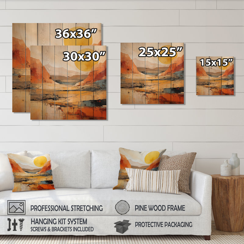 Jashod Bold Landscape Canyon Desert VII sur impression sur bois, H 25 po x l 25 po x P 0,78 po