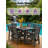 All Weather Outdoor Table and Chairs 10 Pieces Patio Dining Sets Outside Furniture With Umbrella Hole& Aluminum Frame HIPS Modern Patio Dining Set for 8 Person for Outside Backyard/Porch/Deck, 2-Tables 8-Chairs, Gray-123192676
