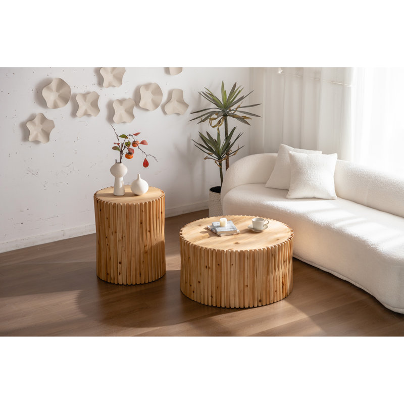 Ensemble de tables basses rondes (deux pièces)