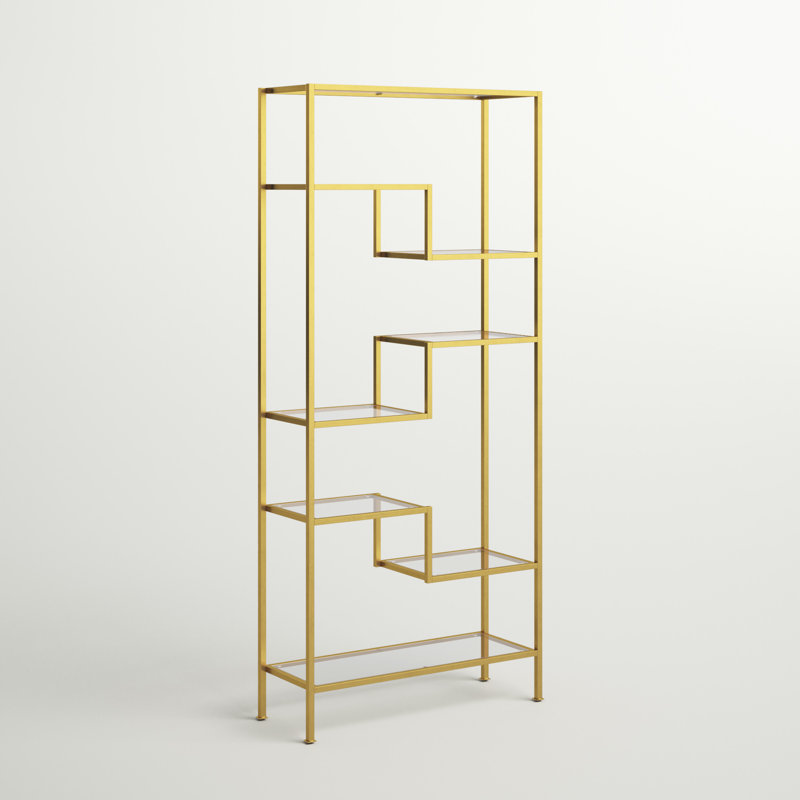 Sloane Geometric Bookcase, Gold