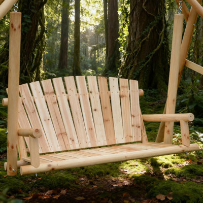 Balancelle d'extérieur en bois massif 2 places Carol