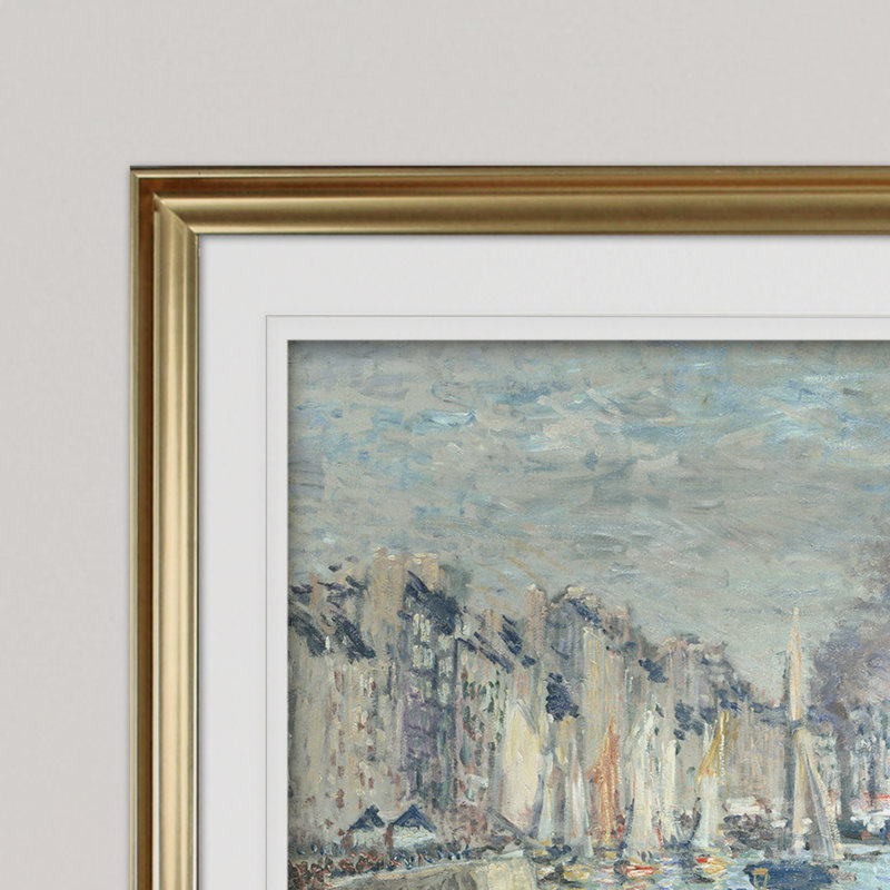 « old outer harbor » par claude monet, impression, Or, H 31 po x l 43 po x P 1,5 po