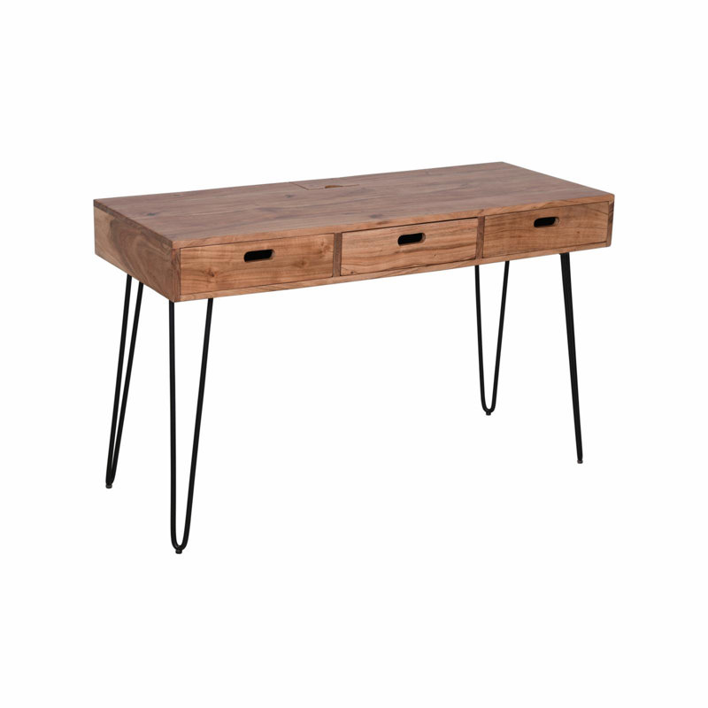 Bureau en bois massif avec prises Whitby