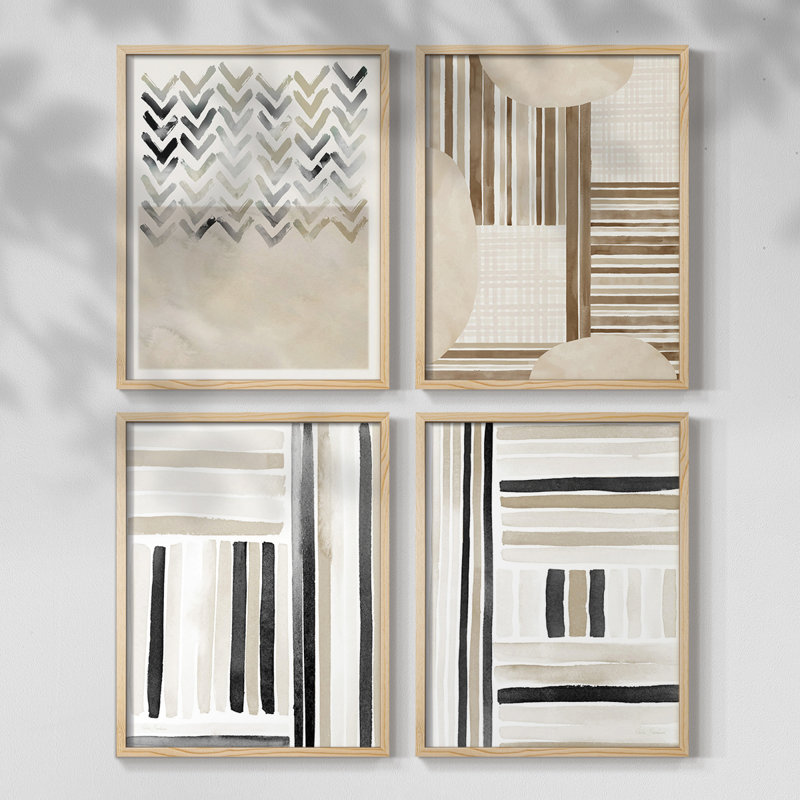 Soft Inspiration I Framed Print - Set of 4, 14" H x 44" W