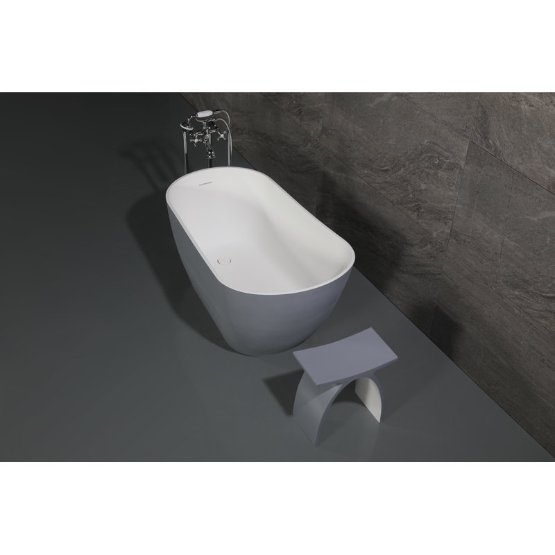 Baignoire autoportante ovale 52 po Kingston, gris