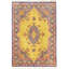 Canvello Qum Hand-Knotted Silk Area Yellow Rug - 4'4" X 6'4"