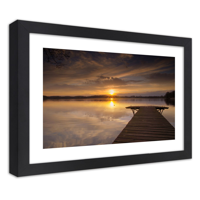 Lakeside - Single Picture Frame Print, 30cm H x 45cm W, Black