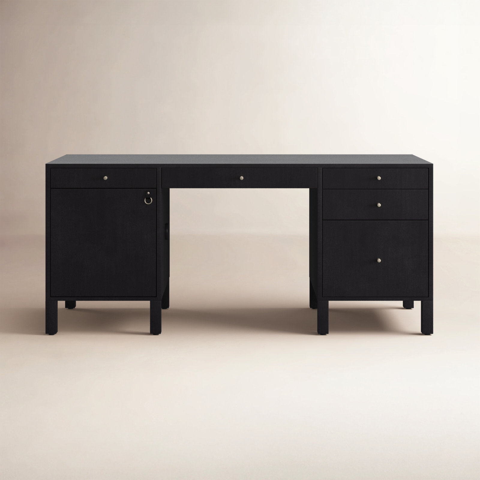 Kenzie Executive Desk, Black Wash Poplar