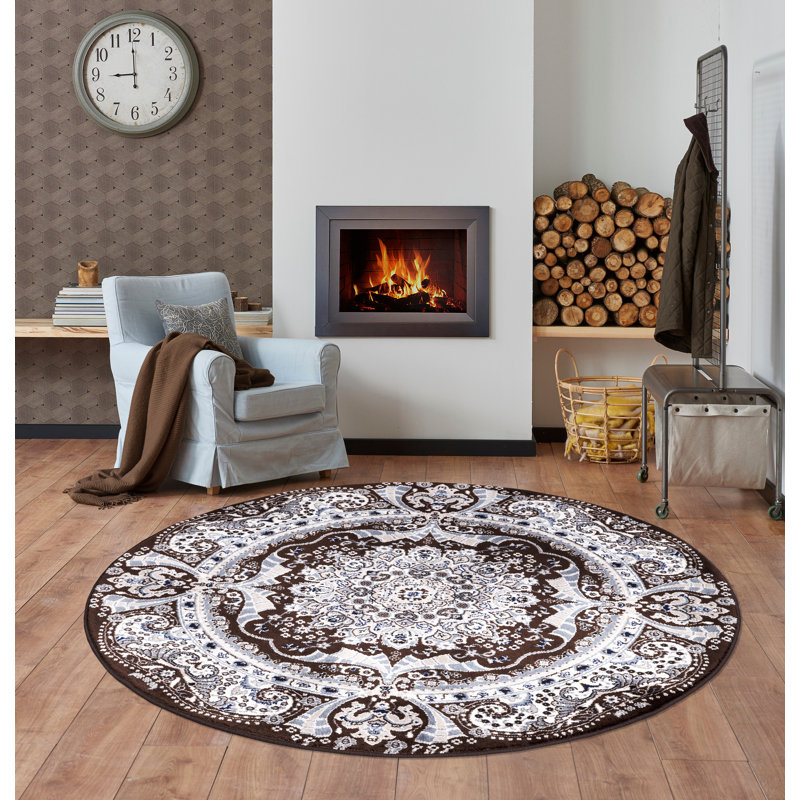 Floral Area Rug, Round 10cm