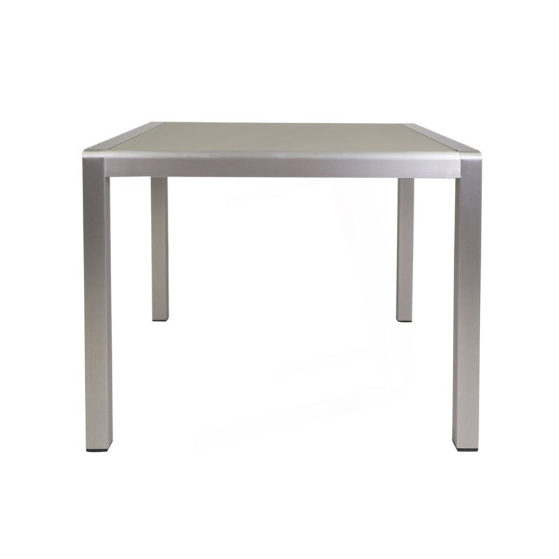 Table de salle à manger d'extérieur avec plateau en verre trempé