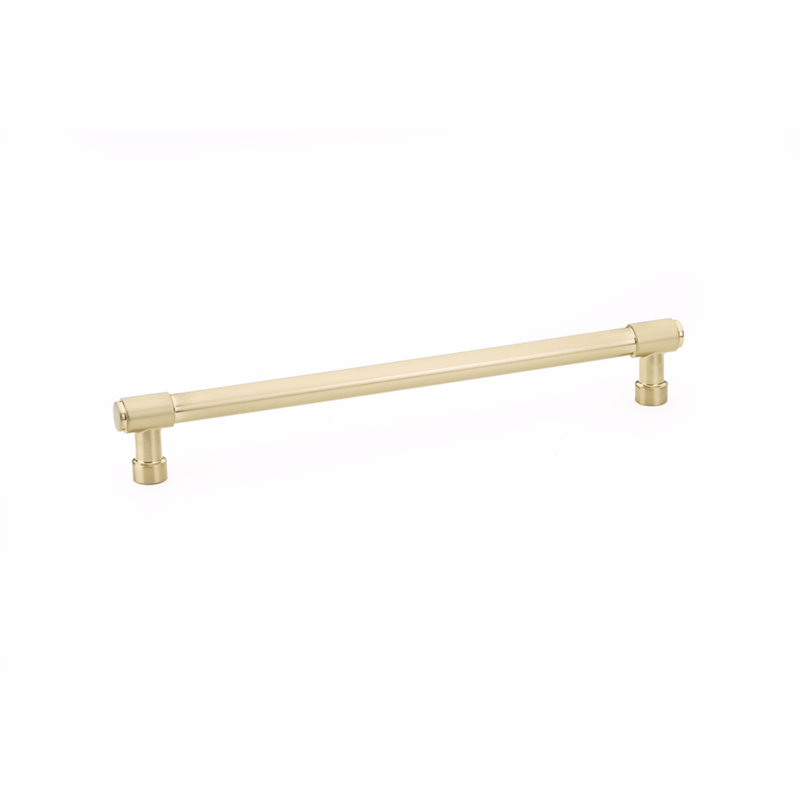 Satin Brass Modern Industrial Bar Cabinet Pull with Mounting Hardware