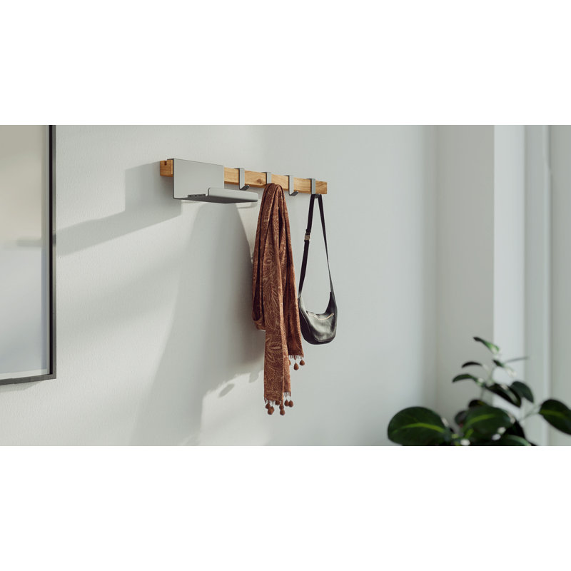 Tommy Wall 4 - Hook Wall Mounted Coat Rack, Grey