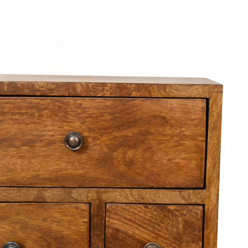 Table de chevet 4 tiroirs multi châtaignier