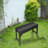 Backless HDPE Adirondack Bench With Wood Texture, Poly Lumber Seat For Patio, Backyard, Balcony, All Weather Resistant With UV Protection-2070331181