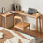 Wood Color L-Shaped Solid Wood Desks-108744100-108744098