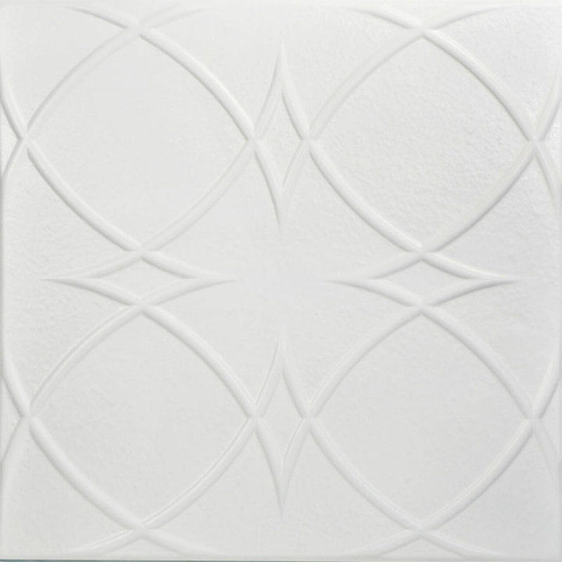 White Heron Polystyrene Glue-up Ceiling Tile with Geometric Design
