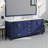 Navy Blue Double Bath Vanity 84 In. W X 22 In. D, With White Quartz Top-117978782