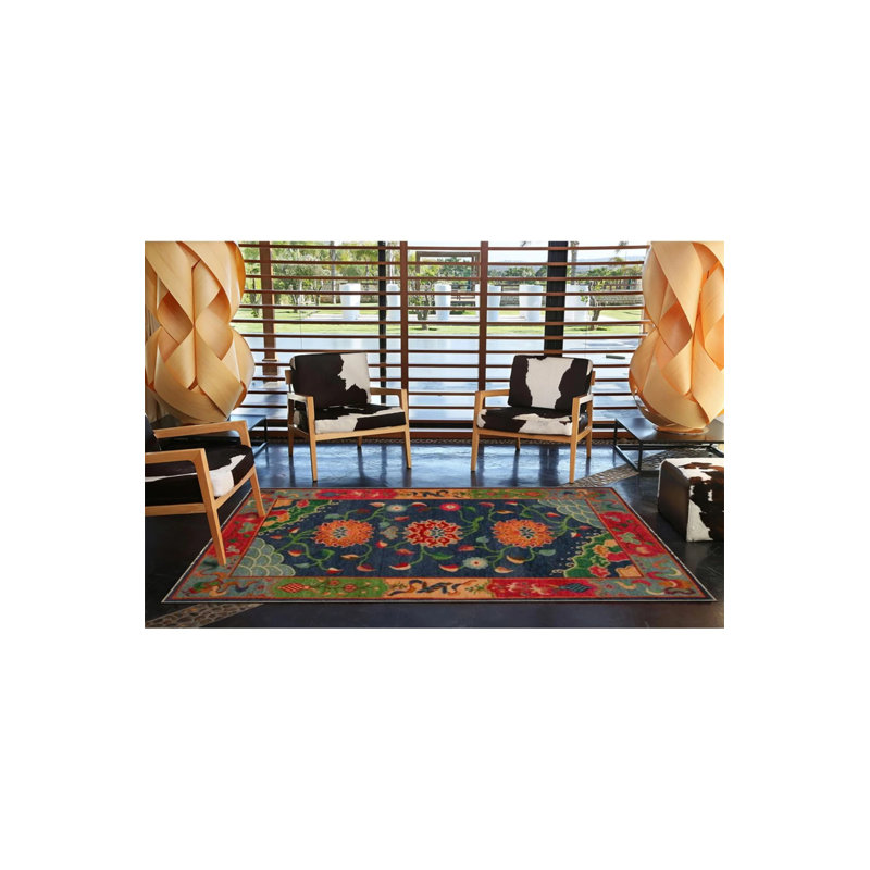 Tapis à motif floral dans des tons de couleurs mélangées, Tapis de couloir 2 pi 6 po x 6 pi 7 po