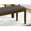 Banc, 44 po rectangulaire, rembourré, bois, salle à manger, cuisine, entrée, bois massif brun, tissu brun, transitionnel