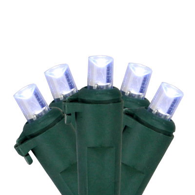 150 lumières de Noël grand angle blanches à DEL - fil vert 49,58 pi