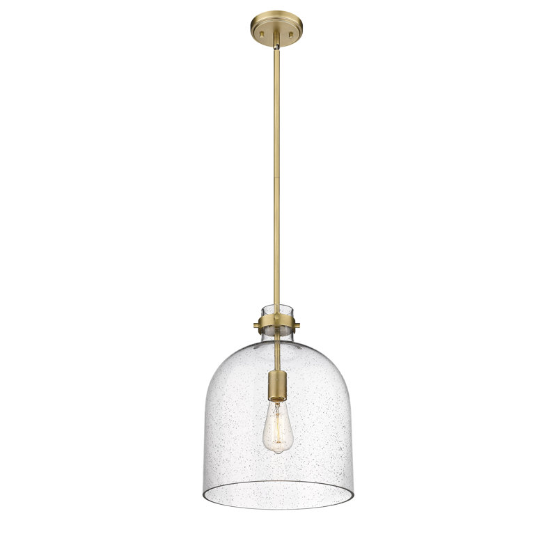Lustre 1 lumière Walpole, Laiton frotté, H 16 po x l 12 po x P 12 po