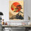 Décoration de coucher de soleil Bonsai doré orange - Japon I
