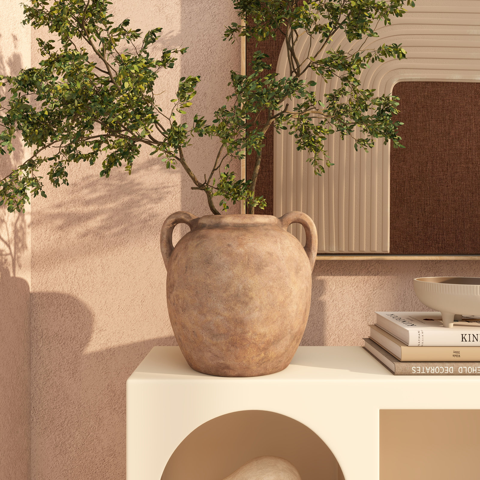 Ceramic Table Vase, Brown
