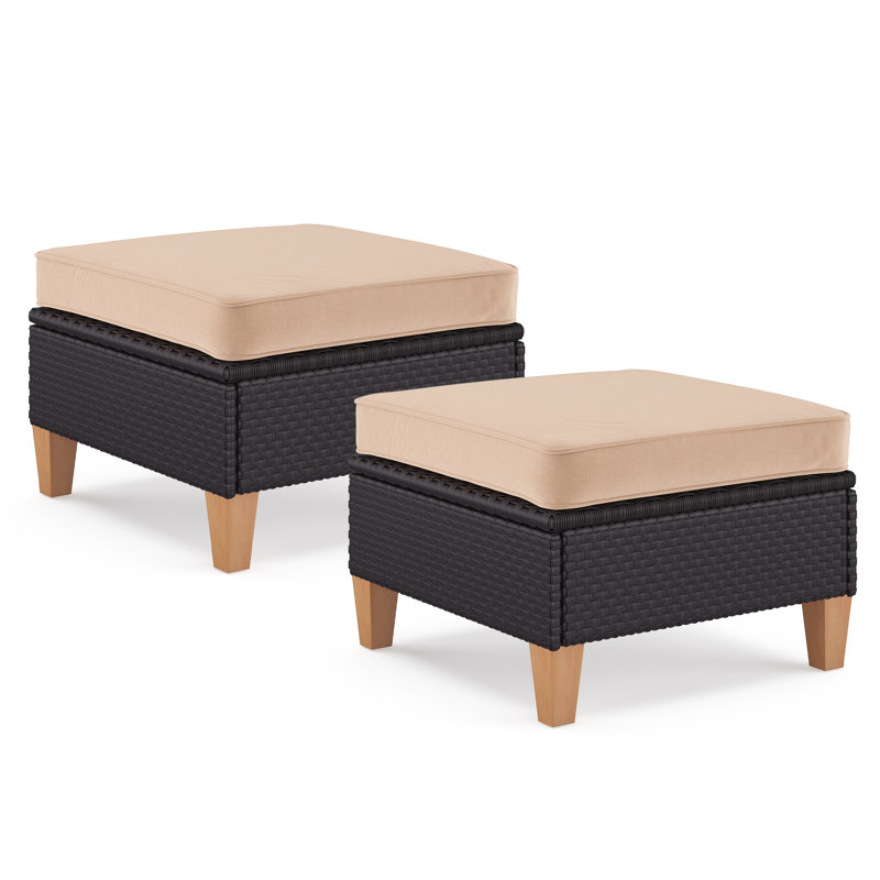 Patio Multifunctional Polyethylene (PE) Wicker Ottomans