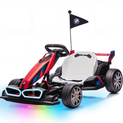 24V Drift Kart With Dual 200W Motors, Electric Go Kart With Adjustable Seat, Crazy Go Cart For Kids Ages 6-12, Led Lights, Drift Mode And 2 Speed.
