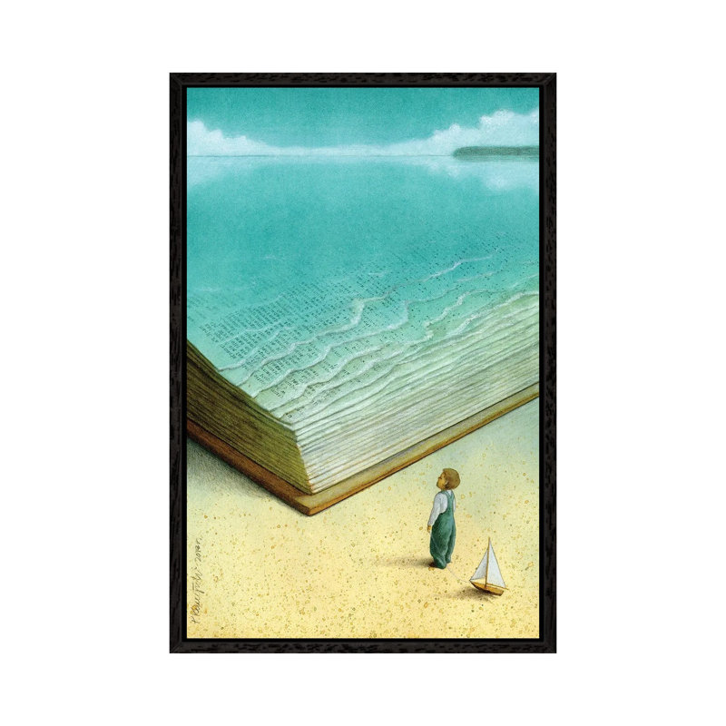 Ocean by Pawel Kuczynski - Painting on Canvas, Black Framed, 101.6 cm H x 66.04 cm W