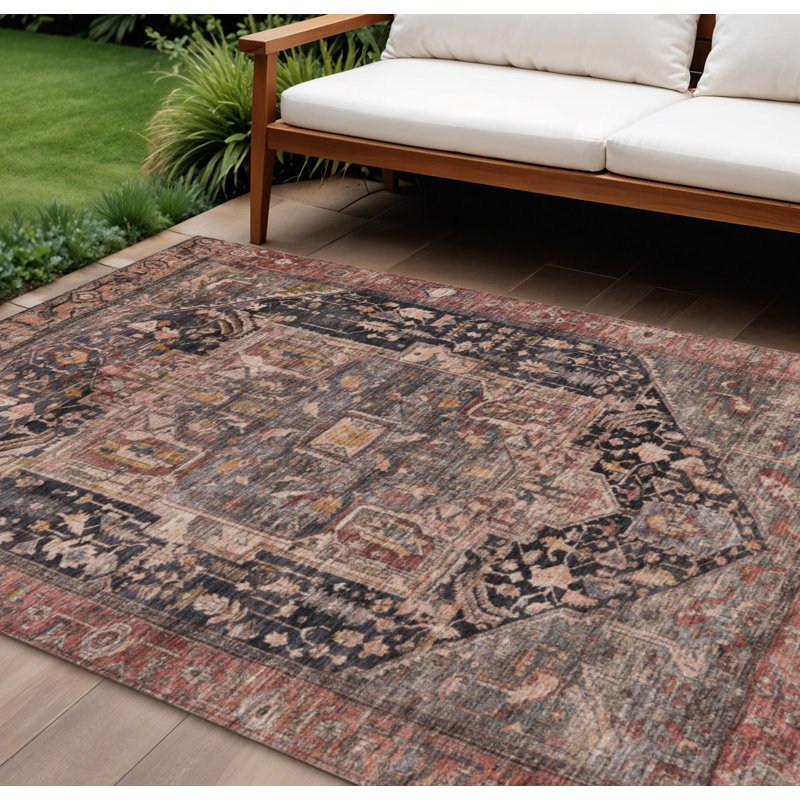 Tapis intérieur lavable 9 pi x 12 pi Medallion