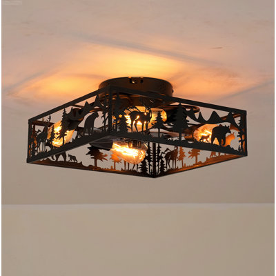 Ventilateur de plafond encastré antique avec lumière en cage réversible 6 vitesses