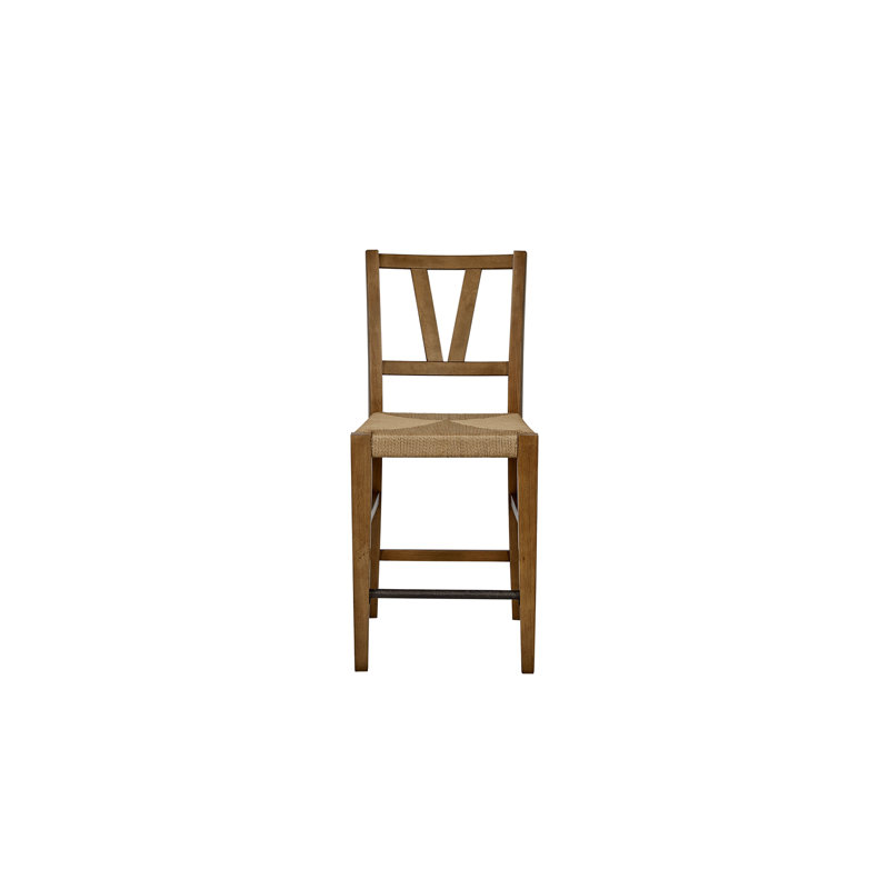 Chaise à hauteur de comptoir à lattes (ensemble de 2), Amande