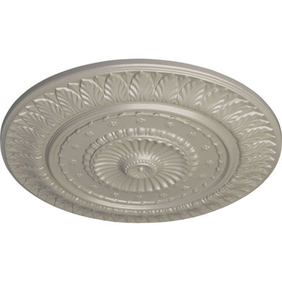 Endurathane Christopher Ceiling Medallion, 26 5/8"OD x 2 1/4"P, Hand-Painted Pearl White Finish